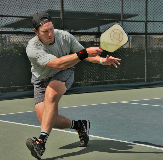 Man playing pickleball